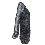 Badgley Mishka Root Beer Densely Beaded 3-Piece Ensemble, jacket side