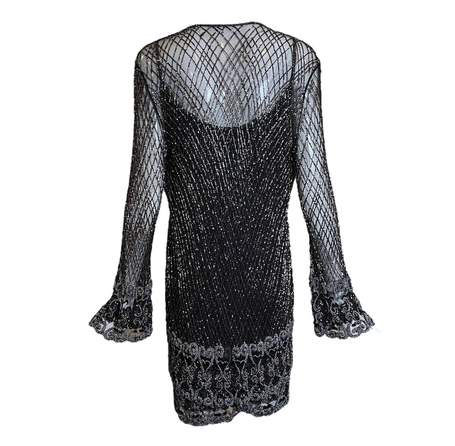 Badgley Mishka Root Beer Densely Beaded 3-Piece Ensemble, back