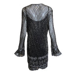 Badgley Mishka Root Beer Densely Beaded 3-Piece Ensemble, back