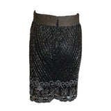 Badgley Mishka Root Beer Densely Beaded 3-Piece Ensemble, skirt back