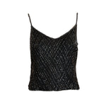 Badgley Mishka Root Beer Densely Beaded 3-Piece Ensemble, camisole