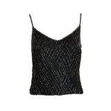 Badgley Mishka Root Beer Densely Beaded 3-Piece Ensemble, camisole