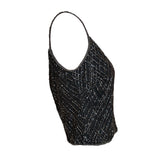 Badgley Mishka Root Beer Densely Beaded 3-Piece Ensemble, camisole side