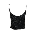 Badgley Mishka Root Beer Densely Beaded 3-Piece Ensemble, camisole back