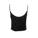 Badgley Mishka Root Beer Densely Beaded 3-Piece Ensemble, camisole back