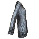 Badgley Mishka Root Beer Densely Beaded 3-Piece Ensemble, jacket side