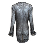 Badgley Mishka Root Beer Densely Beaded 3-Piece Ensemble, jacket back