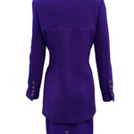  Chanel 2000s Purple Nubby Wool Skirt Suit BACK 3 of 8