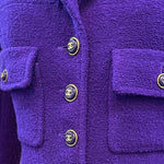  Chanel 2000s Purple Nubby Wool Skirt Suit DETAIL 6 of 8