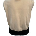 Chanel Y2K Two Tone Ivory Tank Style Sweater with Black Satin Waist Tie, back