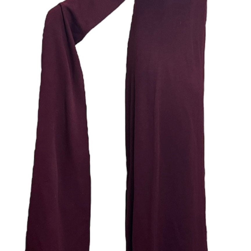 Joshua Tree California 1970s Wine Colored Maxi Dress with Medieval Sleeves  SIDE 2 of 4