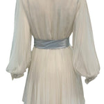   William Travilla 60s White Poly Chiffon Pleated Party Dress  BACK 3 of 5