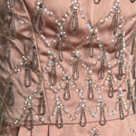 Ceil Chapman 1950s Coral Pink Beaded Dress DETAIL PHOTO 5 OF 6