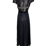 Gianfranco Ferre Brown Beaded Chiffon Gown BACK PHOTO 4 OF 6