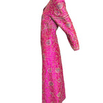 1960s Pink Paisely Beaded Embroidered Kaftan Dress SIDE PHOTO 2 OF 5