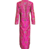 1960s Pink Paisely Beaded Embroidered Kaftan Dress BACK PHOTO 3 OF 5