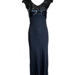 1930s Bias Crepe Gown with Sequin Bodice FRONT PHOTO 1 OF 4