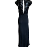 1930s Bias Crepe Gown with Sequin Bodice BACK PHOTO 3 OF 4