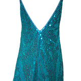 2000s Blumarine Blue Sequin Cocktail Mini Dress, back