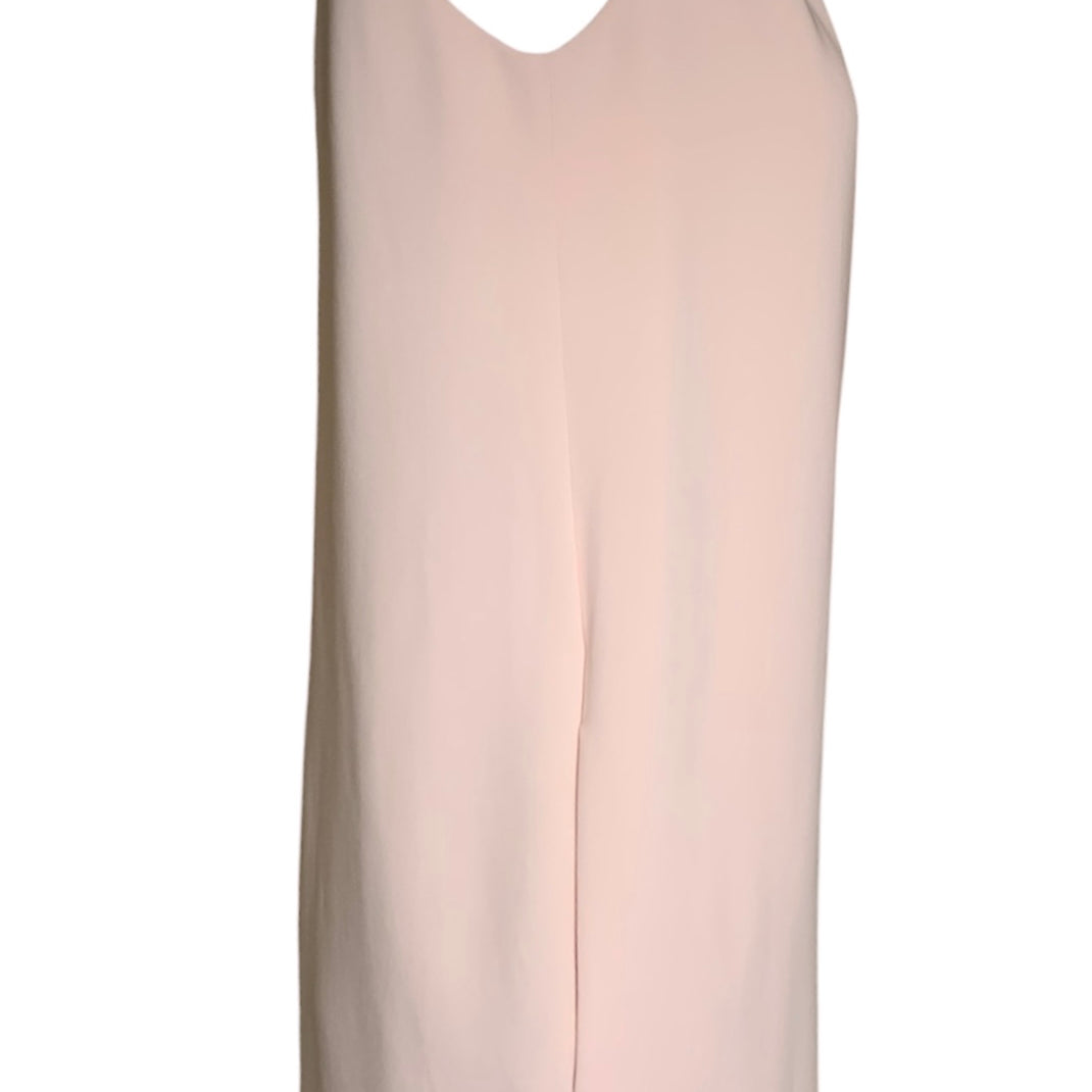 2000s Moschino Pale Pink Pearl Collar Necklace Shift Dress, side