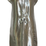 Fendi Silver Reflective Space Age Bow-Front Shift Dress FRONT