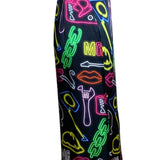 Moschino Couture SS 2016 Neon Sign Novelty Print Silk Gown SIDE