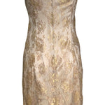 Escada Gold Lace Mini Dress with Embellished Straps BACK