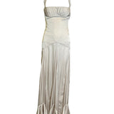  Gianfranco Ferre Silk Oyster Halter Gown FRONT PHOTO 1 OF 4