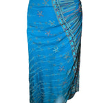 Zandra Rhodes 1970s Silk Turquoise Silk Screen Dress DETAIL OF RUCHE PHOTO 4 OF 7
