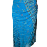Zandra Rhodes 1970s Silk Turquoise Silk Screen Dress DETAIL OF RUCHE PHOTO 4 OF 7