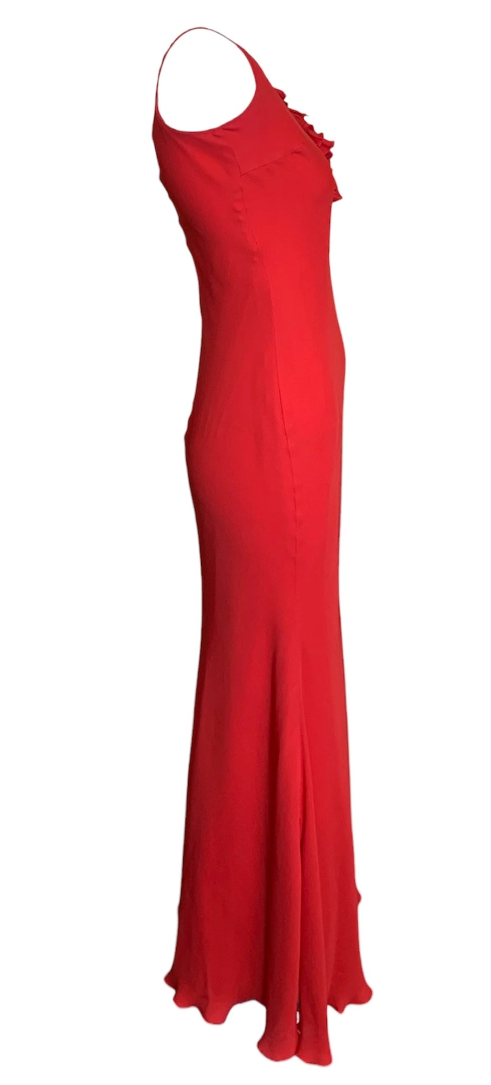Mila Schn Cherry Red Asymmetrical Ruffled Detail Gown THE WAY WE WORE Mila Schn Cherry Red Asymmetrical Ruffled Detail Gown THE WAY WE WORE