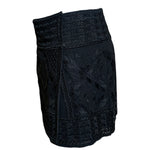 Isabel Marant Black Wrap Mini Skirt with Indian Embroidery, side