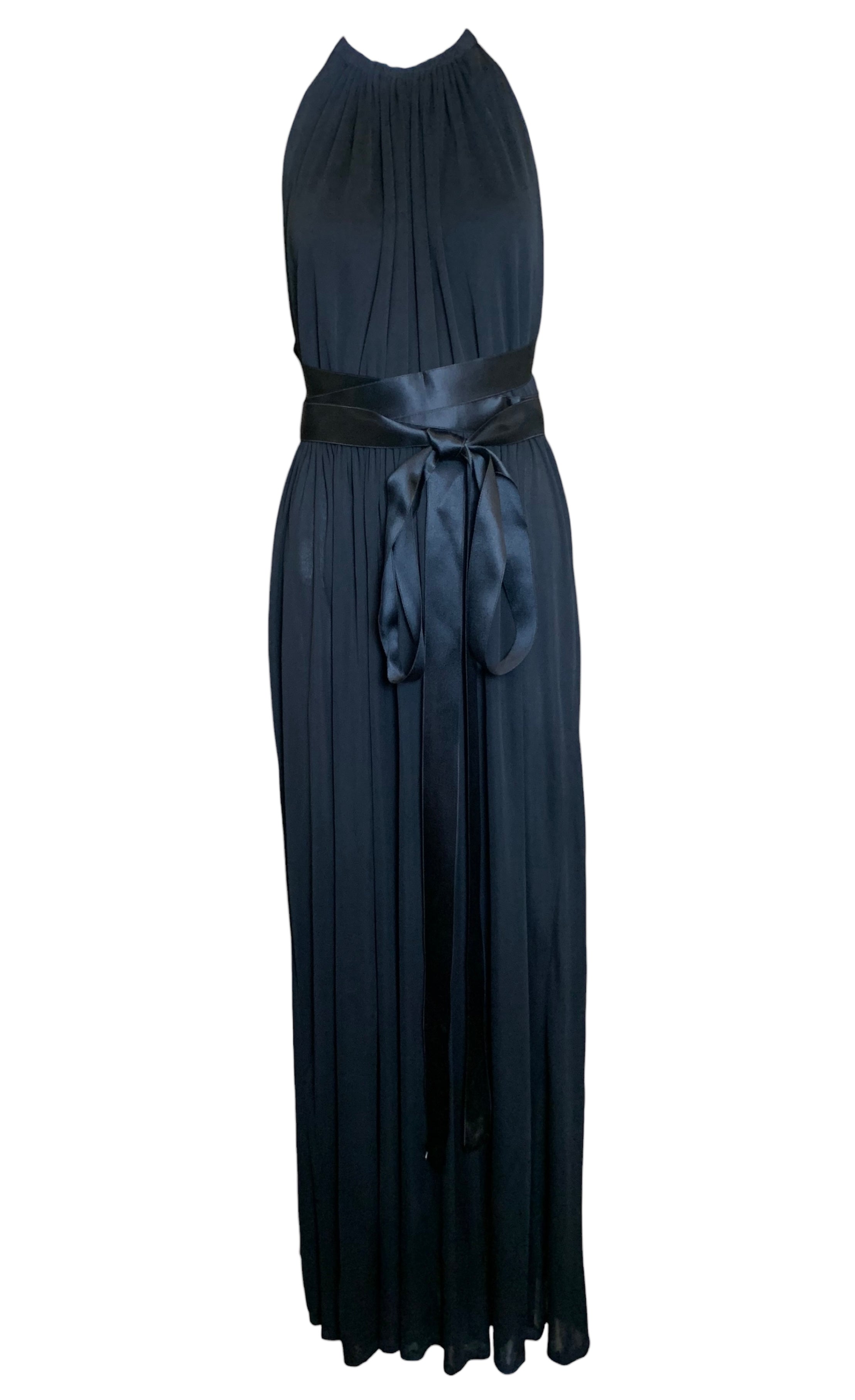 70s halter dress Disco Outfits Disco 70s-Inspired Clothes Accessories For Laid-Back Vibes Chiffon Fabric weight Donald Brooks '70s Black Jersey