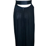 Donald Brooks '70s Black Jersey Halter Gown with Satin Ties BACK 3/6