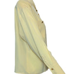 CHANEL Pale Yellow Button Up Crepe Blouse SIDE 2/5