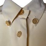 CHANEL Pale Yellow Button Up Crepe BlouseDETAIL 4/5