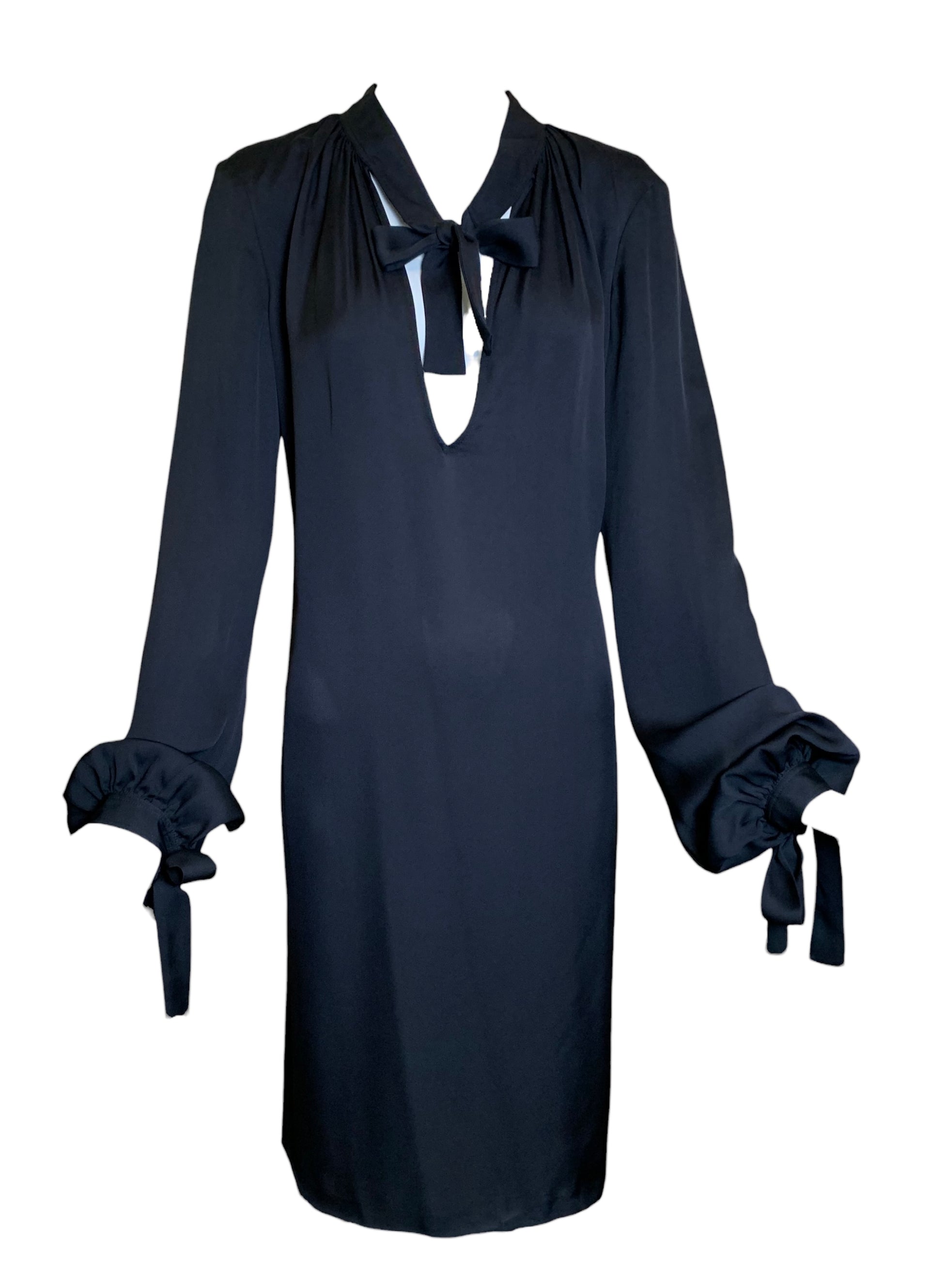 Tom Ford for Gucci F/W 2003 Black Silk Sheath Tie Dress – THE WAY 