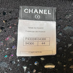CHANEL Net-Knit Black Cardigan with Logo Buttons TAG PHOTO 4 OF 5