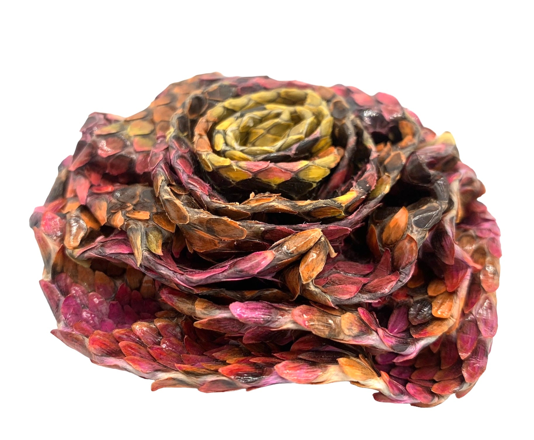 CHANEL Snakeskin Camellia Rose Pin, 2