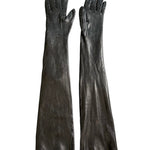 Burberry Black Leather Opera Gloves with Statement Zipper INTERIOR FLAT 4 OF 6