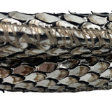 Oscar de la Renta Metallic Snakeskin Leather Knotted Belt, detail