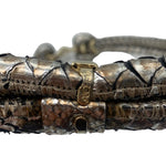 Oscar de la Renta Metallic Snakeskin Leather Knotted Belt, detail 2