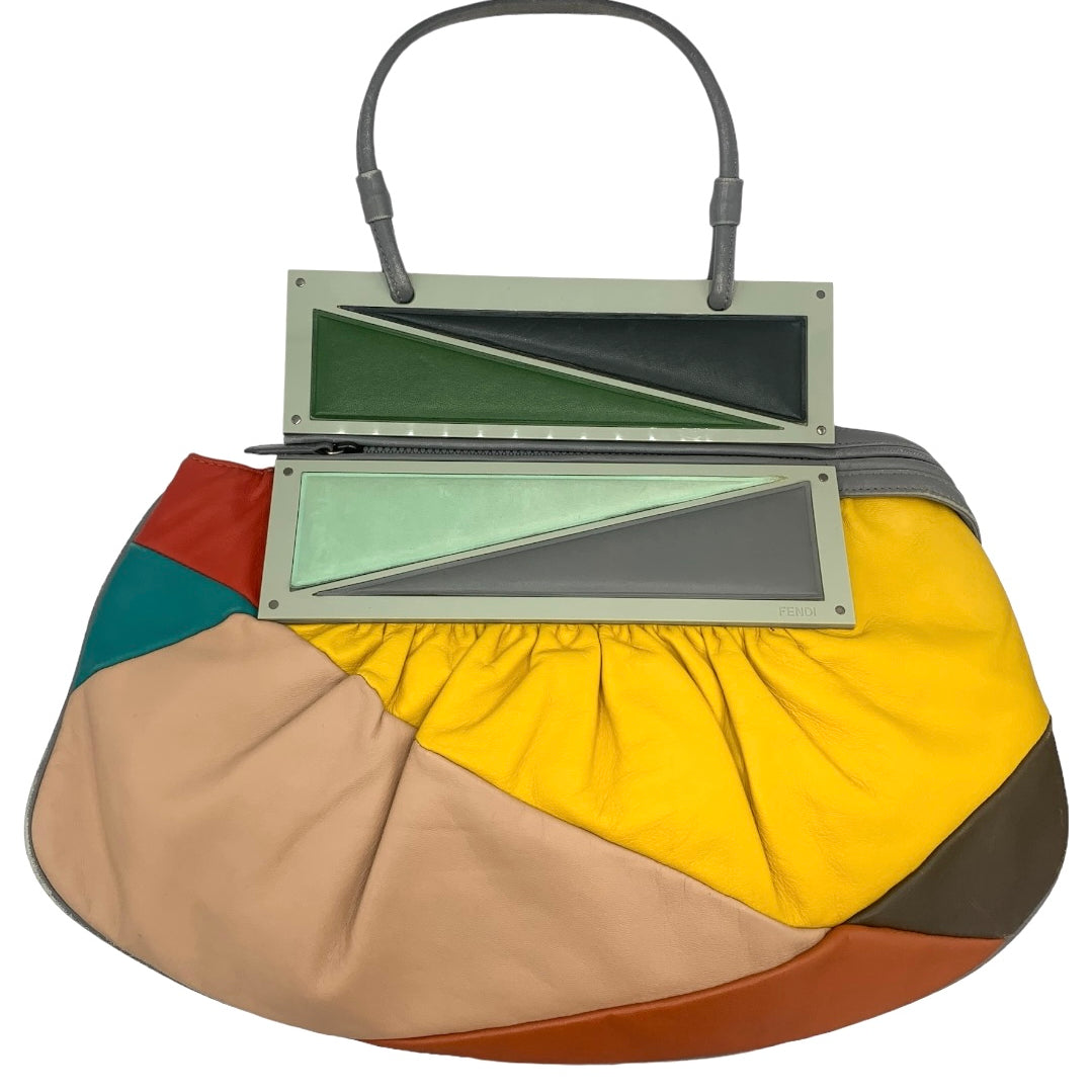 Fendi F/W '07 Multi-Color Leather Patchwork Convertible Clutch Bag