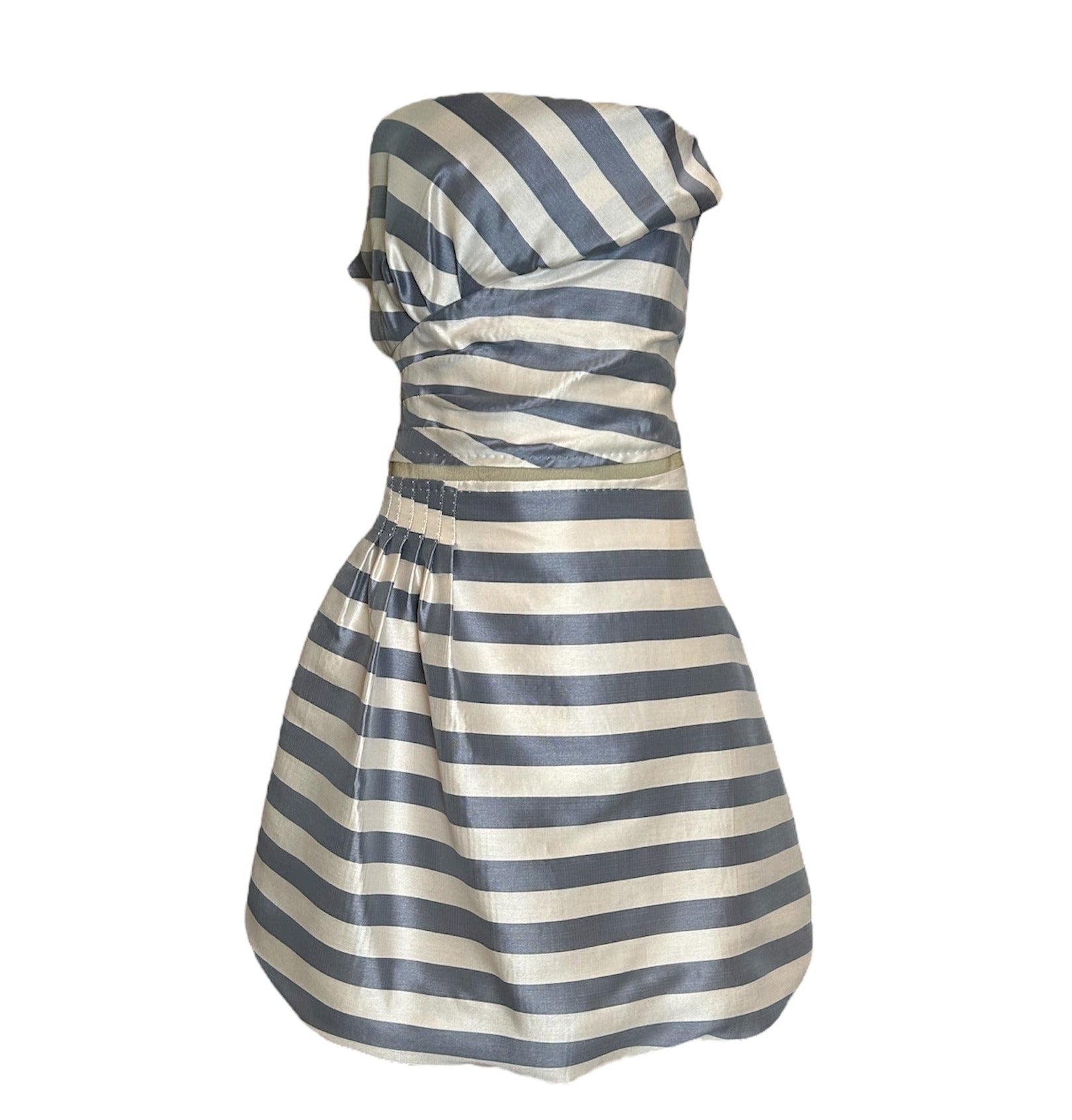 GF Ferre Striped Blue and White Bubble Mini FRONT PHOTO 1 OF 5