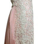 Fe Zandi Pink & Cream Soutache Dress with Cascading Train SOUTACHE DETAIL PHOTO 4 OF 5