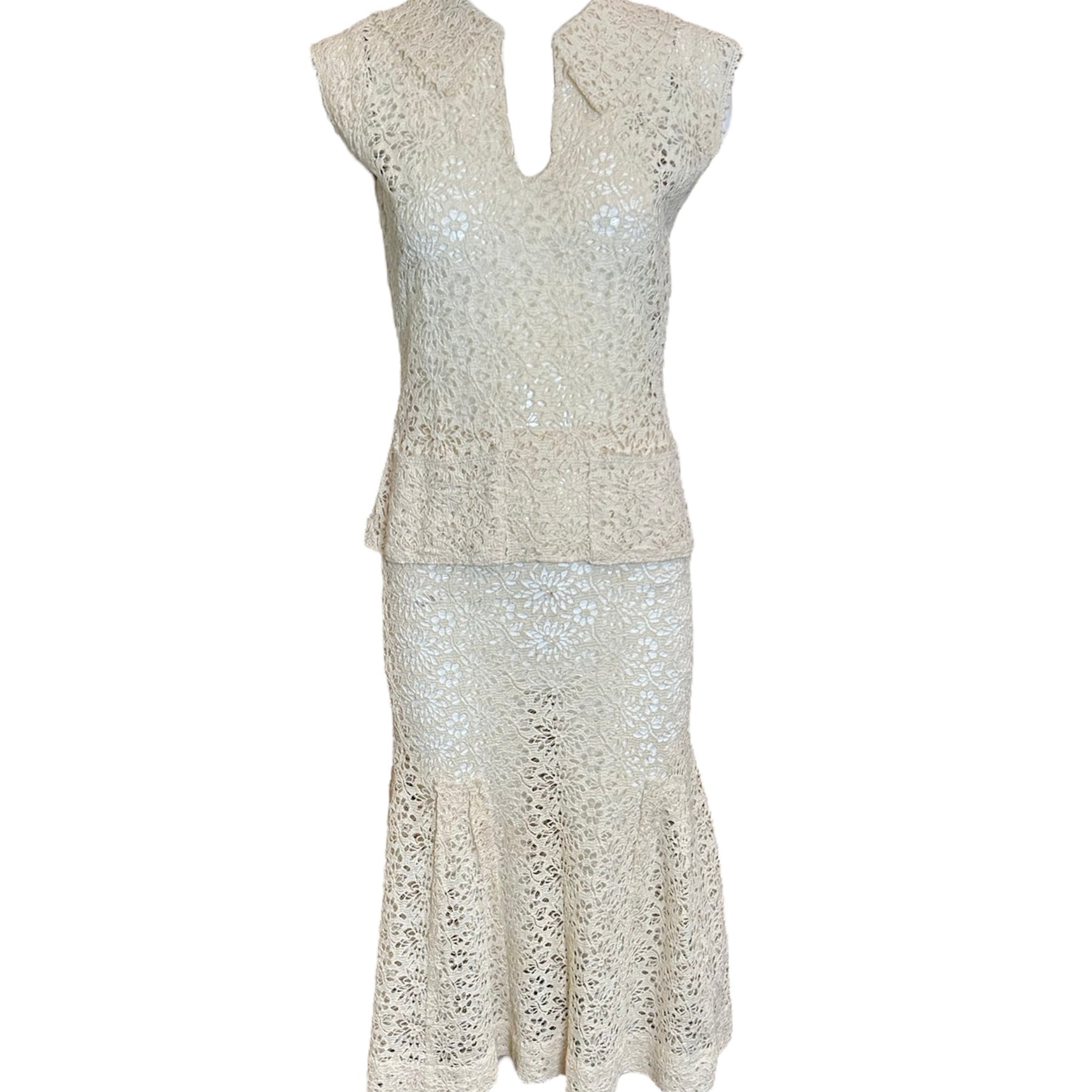 1930s Cotton Lace Ensemble FRONT PHOTO 1 OF 4