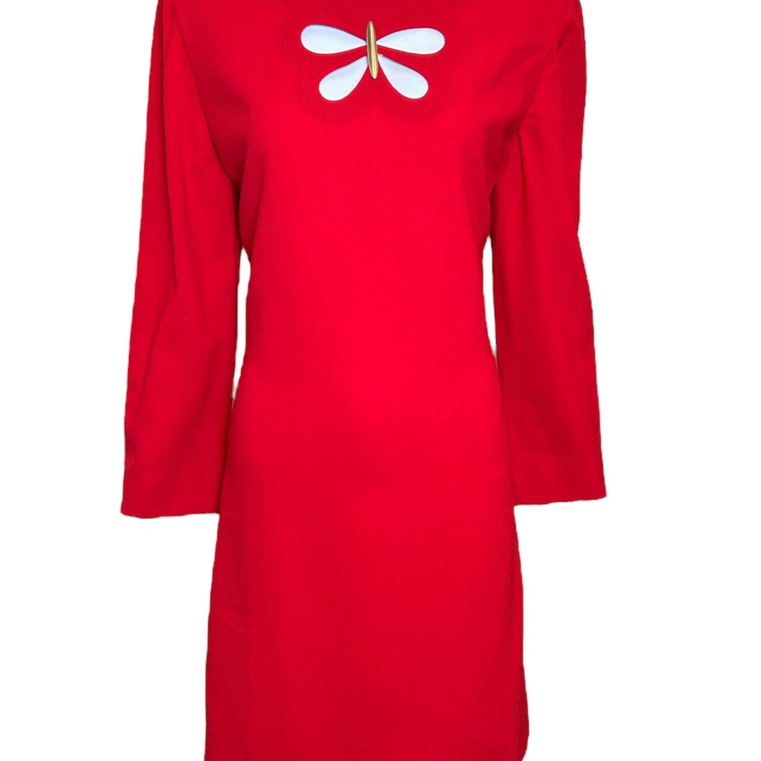Pierre Cardin Red Mod Butterly Shift Dress FRONT PHOTO 1 OF 5