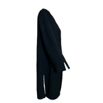 Pierre Cardin Black Evening Coat with Vinyl Accent SIDE PHOTO 3 OF 5