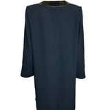 Pierre Cardin Black Evening Coat with Vinyl Accent BACK PHOTO 4 OF 5