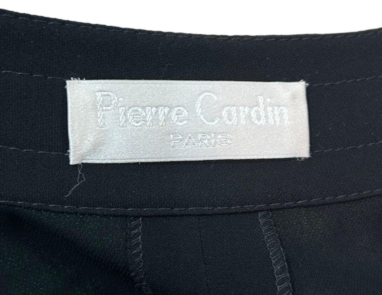 Pierre Cardin Black Evening Coat with Vinyl Accent LABEL PHOTO 5 OF 5